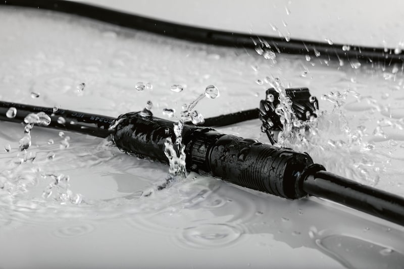 Un connecteur de câble étanche est montré.