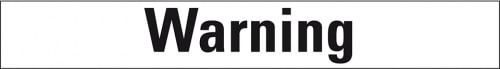 Aufkleber I Signalwort Warning, Folie, selbstklebend, 148x20mm, 5/Bogen, GHS-Verordnung