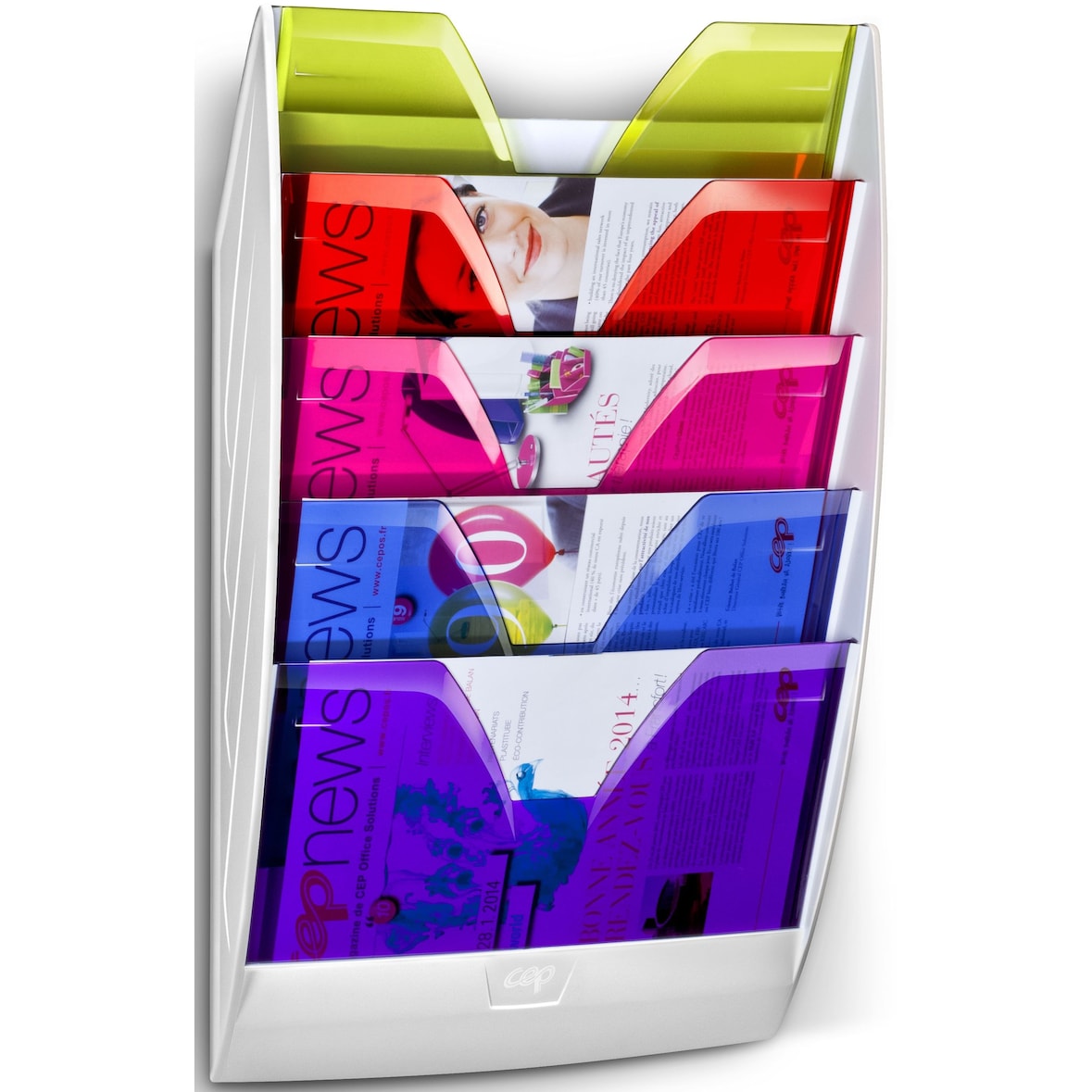 CEP Trieur Mural 5 Compartiments L35Xh58Xp12.2Cm Blanc/Multicolore