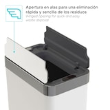 thumbnail of WellHome - Pattumiera in acciaio inox con sensore automatico e coperchio ad alette, bianco, 70L - 41 x 26,5 x 77 cm
