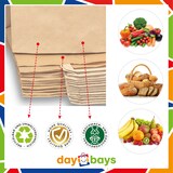 thumbnail of DayBays 1000 Stk. Papiertüten 32+22x25 cm Braun mit Flachhenkel