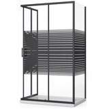 thumbnail of Box Doccia 80x120x80 Scorrevole Reversibile 3 Ante H190 Vetro Temperato 6mm Cabina Doccia Cristallo Serigrafato  - Nero