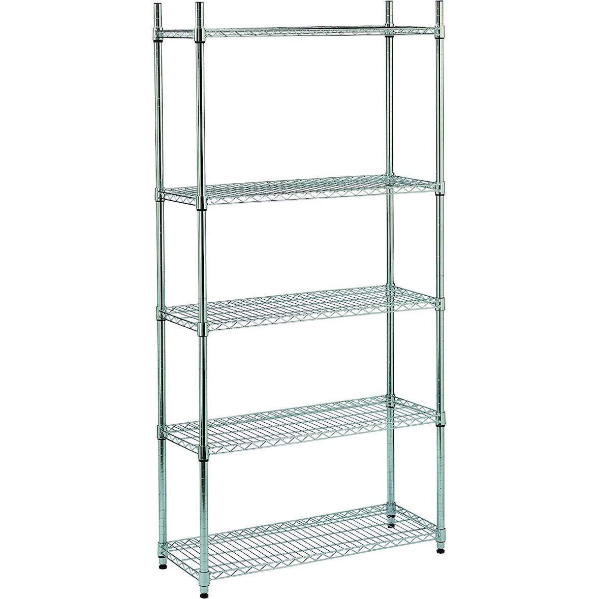 King Home Scaffale cromato in metallo a 5 ripiani largo cromato