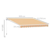 thumbnail of Toldo Retráctil con Brazo articulado Aluminio Tejido 300x250cm Rayas Naranja Blanco 280g/m²