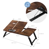 thumbnail of ML-Design Laptoptisch Bett/Sofa Vintage Braun Bambus höhenverstellbar klappbar Schublade Laptopständer Betttisch Knietisch