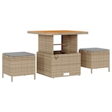 thumbnail of vidaXL 10-teiliges Garten-Sofa-Set mit Kissen in Beige aus Polyrattan und Akazienholz