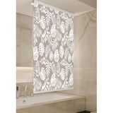 thumbnail of Halb-Kassetten Duschrollo Duschvorhang PEVA Havanna Braun Beige Weiss Blätter 180x240 cm