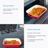 thumbnail of Intirilife Auflaufform Backform aus Porzellan in Rot - Außen 26 x 17 x 5 cm - Innen 20 x 15.5 x 4 cm - Auflauf Back Form mit Griffen