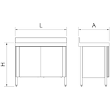 thumbnail of Fregadero con puertas correderas una cuba, escurridor en la derecha 800x500x850 mm.