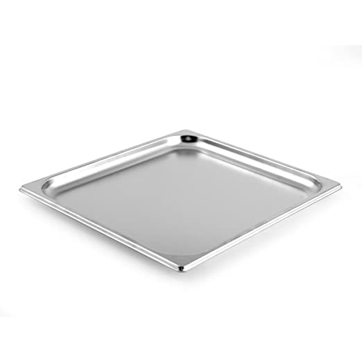 H&H Gastronorm GN 2/3 in acciaio inox, 35,5x32,5x2 cm