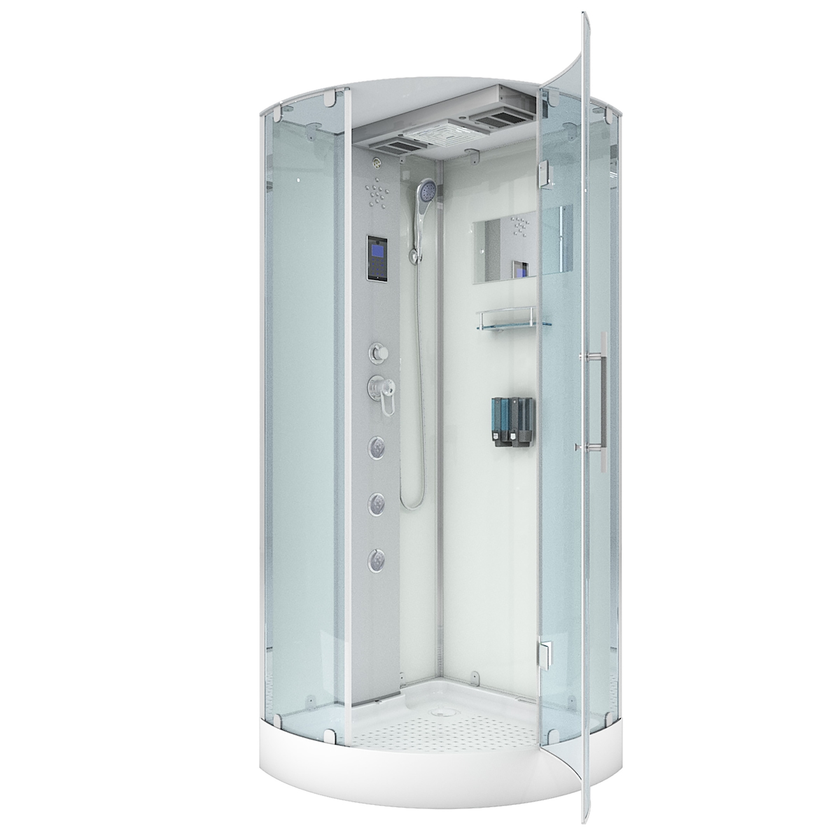 AcquaVapore D37-10R0-EC Dusche Duschtempel Komplett Duschkabine 90x90 MIT 2K Scheiben Versiegelung