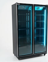 thumbnail of Romux® Glastürkühlschrank MD 1050 Liter 2 Türen Schwarz mit Belüftet | Professioneller Getränkekühlschrank mit Glastür & LED