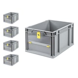 thumbnail of PROREGAL 5x Eurobox NextGen Insight Cover | HxBxT 22x30x40 | 20 Liter | Niedrig/Gelb | Eurobehälter, Transportbox, Transportbehälter