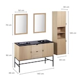 thumbnail of Meuble double 140cm STUDIO +vasque + miroir + colonne