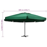 thumbnail of vidaXL Sonnenschirm mit Aluminium-Mast 600 cm Grün