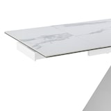 thumbnail of Angel Cerdá Table à manger à rallonge rectangulaire marbre porcelaine et acier chromé 1116C 160 x 90 x 76