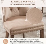 thumbnail of Polsterstuhl Esszimmerstuhl Samt Beige 95x64x54 cm mit verstellbaren Massivholzbeinen Türklopfer Ziernägel elegantes Design