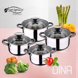 thumbnail of BERGNER - DINA 8-teiliges Kochgeschirr-Set (16/18/20/24cm) aus Edelstahl, induktionsgeeignet, mit einem 16-teiligen Edelstahl-Besteckset