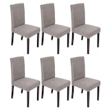 thumbnail of 6er-Set Esszimmerstuhl Stuhl Küchenstuhl Littau ~ Textil, grau, dunkle Beine