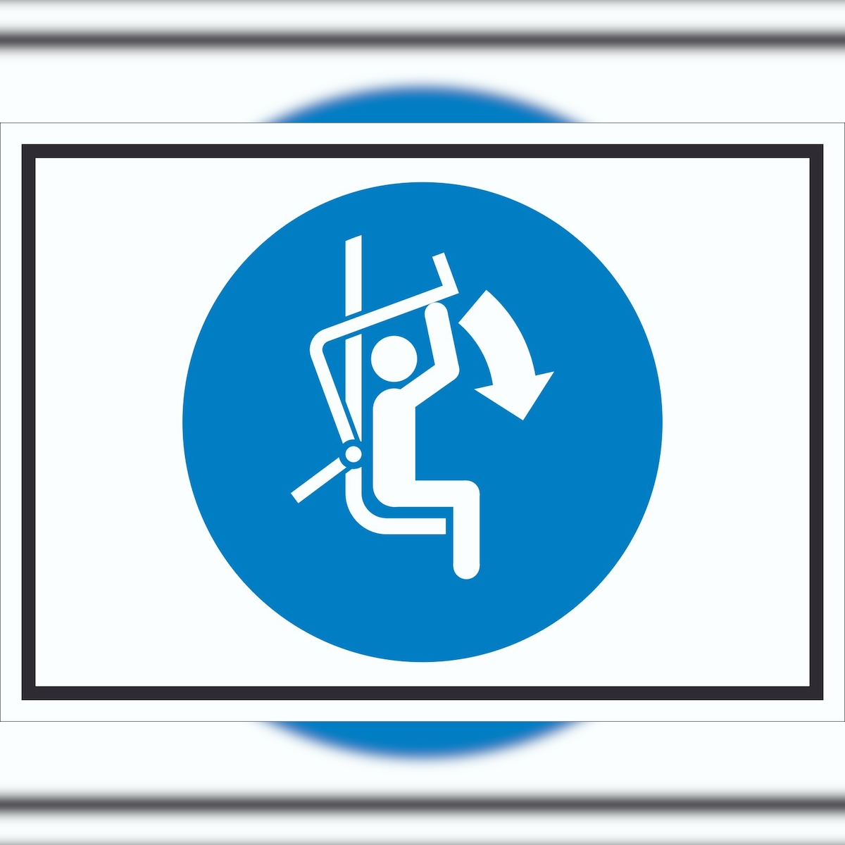 HB-Druck Sicherheitsbügel des Sessellifts schließen Symbol Schild A0 (841x1189mm)