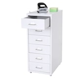 thumbnail of Rollcontainer Boston T851, Schubladenschrank Stahlschrank, 69x28x41cm 6 Schubladen ~ weiß