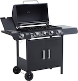 thumbnail of Barbacoa de Gas con Ruedas Parrilla con 4+1 Quemadores 14,4 KW Mesa Lateral Armario de Almacenaje y Termómetro Acero Inoxidable BBQ 125x51x100 cm