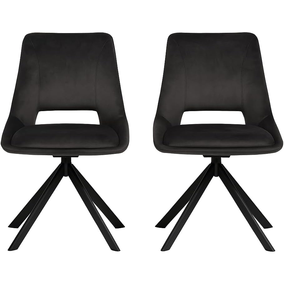 DUPI Sillón de Comedor CALPE | Butaca tapizado en Antelina | Diseño Moderno | 59x49x83 cm | Pack 2 Unidades | Gris Velvet