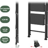 thumbnail of BRASQ Huishoudtrap 2-treden zwart - keukentrap inklapbaar metaal voor Particulier en professioneel gebruik - Trap Ladder - Anti slip