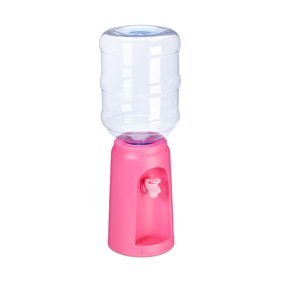 Relaxdays Wasserspender mit Tank & Zapfhahn, Tisch Trinkwasserspender Büro, 4,5 l, Kunststoff, H x D: 47,5 x 17 cm, pink