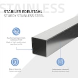 thumbnail of Handtuchhalter zum Kleben ohne Bohren mit Haken 42 cm Silber aus Edelstahl