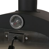 thumbnail of Forno per pizza da giardino doppia griglia pietra refrattaria con ruote HWC-N15 166x70x48cm acciaio nero