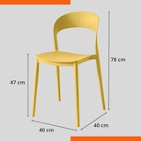thumbnail of Set 4 Sedie Impilabili in polipropilene da cucina 40x39x78 cm Colore Senape LUNA