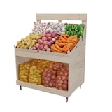 thumbnail of LES ARTISANS DU BOIS Présentoir Fruits et Légumes Bois Naturel Verni L120 x P80 x 110 cm