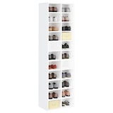 thumbnail of Mueble zapatero de madera blanco 54x34x183 cm