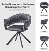 thumbnail of Polsterstühle 2er-Set Samt Grau 64x54x77 cm mit Metallbeinen, ergonomisch, höhenverstellbare Füße
