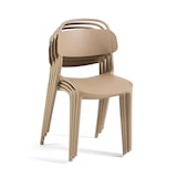 thumbnail of Lot de 4 chaises empilables pour intérieur et extérieur en résine, avec poignée intégrée, pour cuisine, jardin, bar et restaurant - Brenda/Caramel