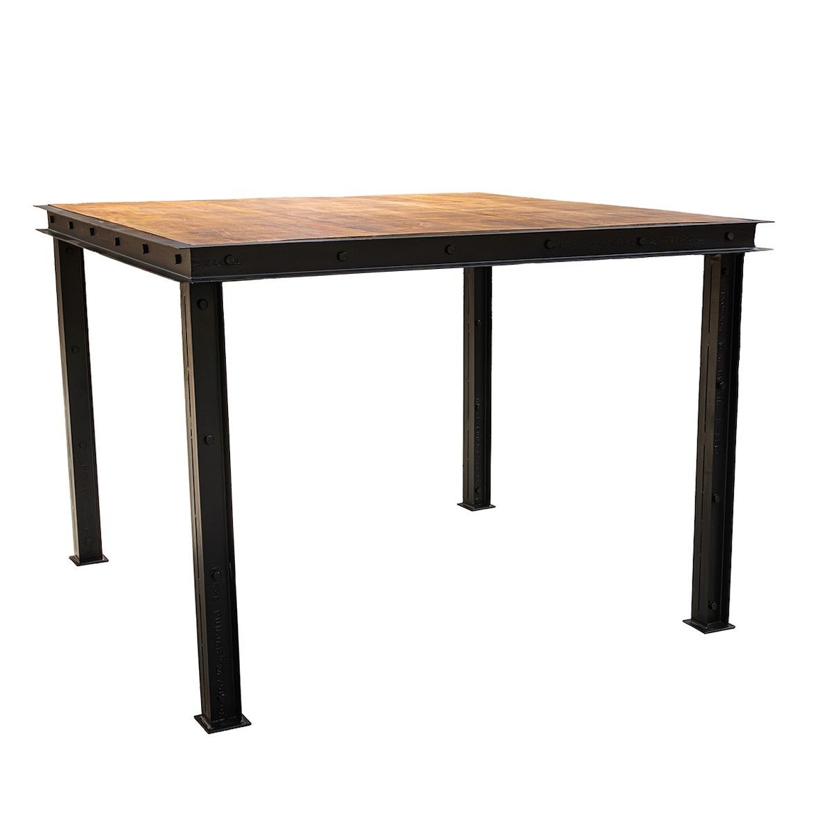 Table mange debout fer et bois L150 x P150 x H107