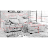thumbnail of KAWOLA Sofa LOLA Ecksofa Stoff cognac mit motorischer Relaxfunktion Recamiere rechts