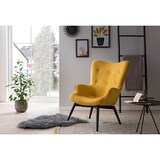 thumbnail of SalesFever Polstersessel Strukturstoff | Gestell Metall schwarz pulverbeschichtet | B 80 x T 99 x H 92 cm | gelb