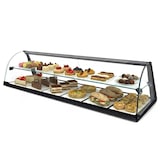 thumbnail of MBH - Vetrina espositiva neutra professionale Snack 120 cm 1 ripiani vetri curvi. Espositore neutro da banco porta brioches per bar e pasticceria.
