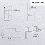 thumbnail of NAVIS | Rubinetteria da bagno montaggio a parete Ottone spazzolato in 2 parti | Miscelatore semplice in acciaio inox rubinetto per hotel  gastronomia