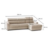 thumbnail of Dmora Divano Letto Alberta, Divano ad angolo, 100% Made in Italy, Sofà con apertura girevole, con Penisola contenitore Destra, Cm 280x95h85, Beige