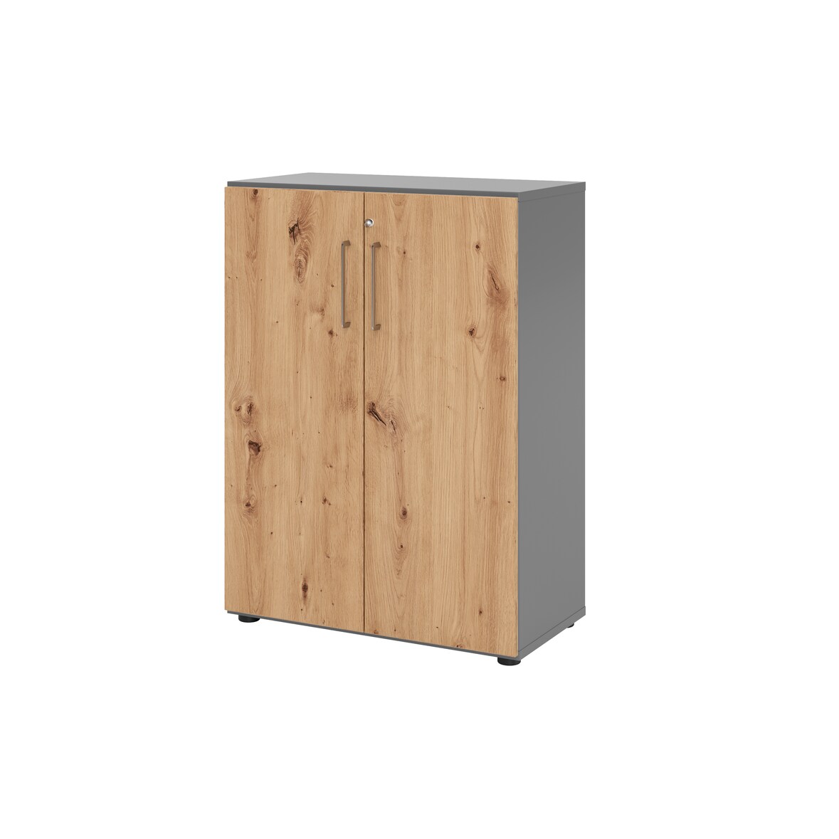 Hammerbacher-Regal/Türen 3OH 938T3 Graphit/Asteiche-V938T3/G/R/BS