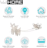 thumbnail of WellHome - LED-Weihnachtsdekoration Rentier mit Schlitten