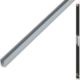 Un profilé en aluminium gris avec une rainure.