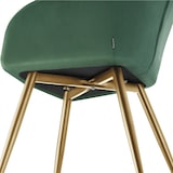 thumbnail of tectake Lot 6 chaises de salle à manger aspect velours matelassé vert/or - 405754