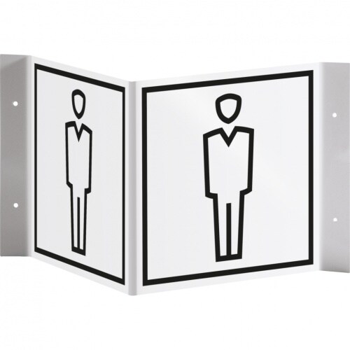 Schild I Tür-Nasenschild Piktogramm WC Herren, Kunststoff, 150x150mm