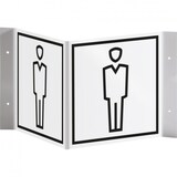thumbnail of Schild I Tür-Nasenschild Piktogramm WC Herren, Kunststoff, 150x150mm