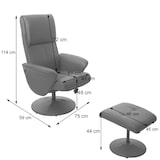 thumbnail of Helsinki relaxfauteuil, TV fauteuil TV fauteuil met kruk ~ kunstleder, taupe