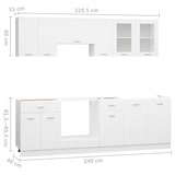 thumbnail of vidaXL 8-tlg. Küchenzeile Lyon Weiß Holzwerkstoff